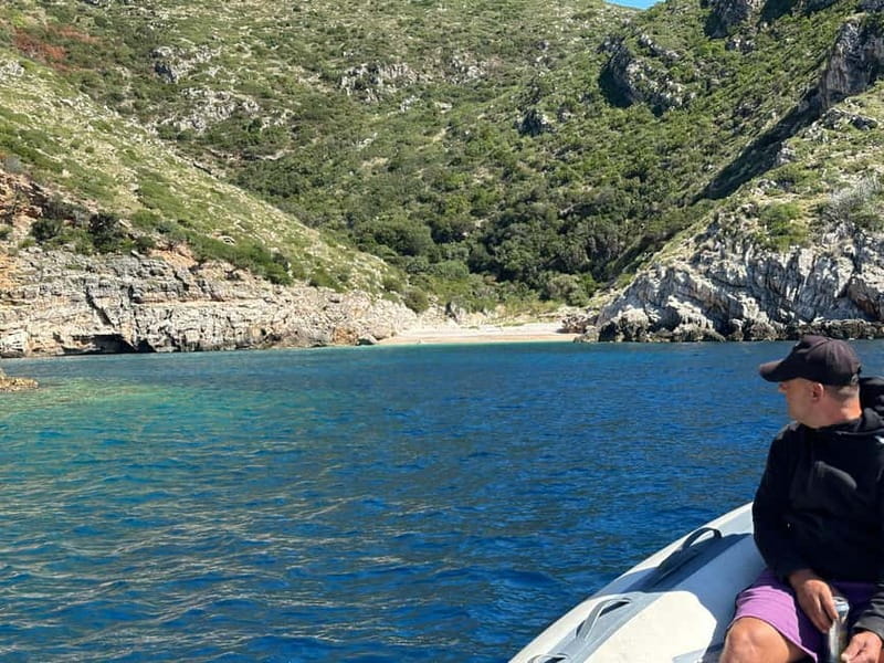Bristan Bay Speedboat Tour Vlore - The three little beaches and the Zhanpovel Beach walk