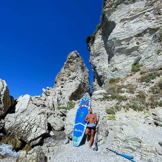 Caves of Porto Palermo: Kayak/SUP Tour with Castle Sea View - Second swim and snorkeling stop in open sea vibes