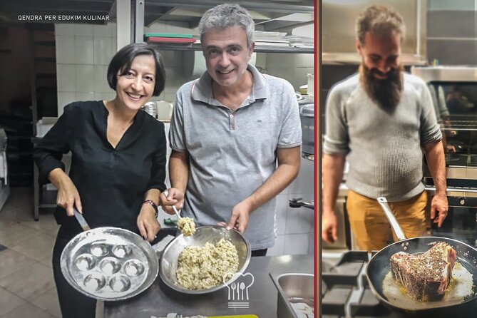 Cooking Class & Traditional Albanian Dinner - Starter section: Albanian pie (pite), bread variety, and Tavë Kosi