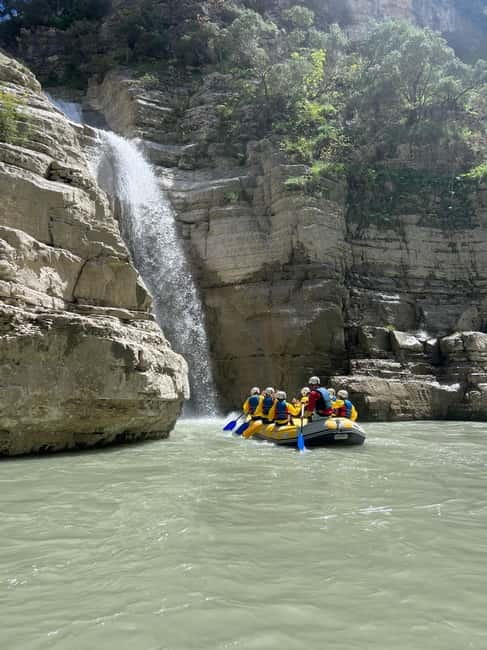 Çorovoda: Osumi Canyon Rafting/River Tubing Tour - Stop 1: Cathedral of Canyon and the first photo wave