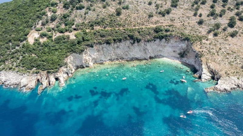 From Saranda, Boat tour to Krorëza,Kakome, and Turtle Cave. - Cruising Toward Gremina and Kakome: A Change of Coastline Rhythm
