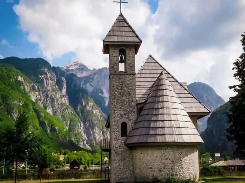 From: Tirana and Shkoder: Theth & Blue Eye Full Day Tour. - Qafe Thore viewpoint: lavender season and a real height jump