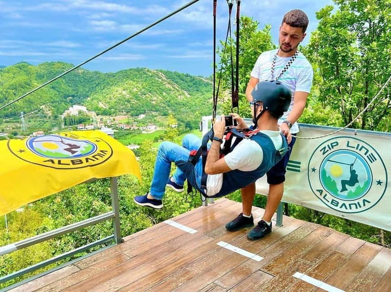 From Tirana: Petrela Zipline Adventure with Transport - Petrela views plus the castle add-on (plan for heat and stairs)