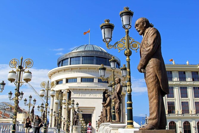 Private Day Tour of Skopje and North Macedonia from Tirana - Skopje Art Bridge and the Eye Bridge vibe: statues, rivers, and modern Skopje