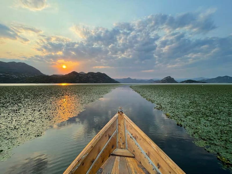 Romantic Sunset tour on Skadar lake with drinks and snacks - Passing Lesendro Fortress Under Fading Light