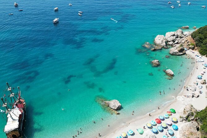 Saranda Sea Adventure: 6 Stops + Drink & Snorkel Fun - Krorezë Beach for 3 hours: the Sarandë stop everyone plans around
