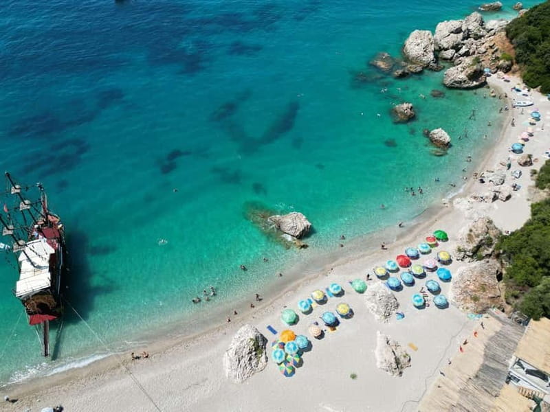 Saranda: Sea Adventure with 7 Stops, Drinks, & Snorkel Fun - Krorez Beach: the main stop with sunbeds, swimming, and time to actually enjoy yourself