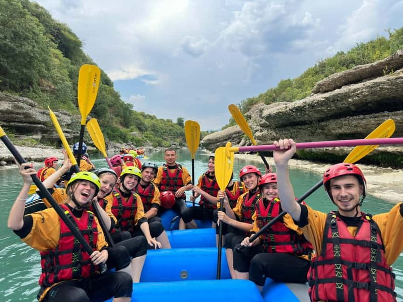 Sarande: Permet 4x4 Tour, Rafting and Thermal baths - Rafting the Vjosa River: adrenaline plus serious safety