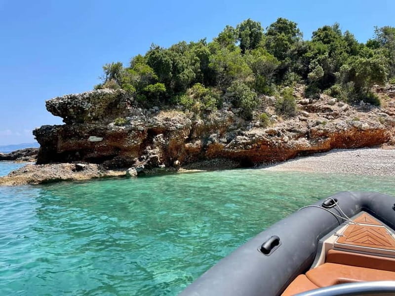 Sazan Island & Karaburun Beach & Haxhi Ali Cave Vlore - Leaving Vlorë by speedboat: the 40-minute coast intro