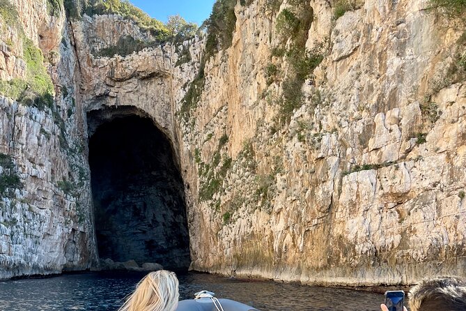 Secret Blue Gem Cave & Grama Bay Boat Tours Vlore - Llovizi Cave (Blue Cave) and Plazhi i Llovizit beach time