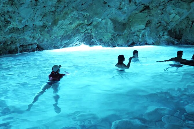 Speed Boat Tour to Vlore's Secret Blue Cave at Grama Bay - Haxhi Ali Cave, pirate lore inside a big rock chamber