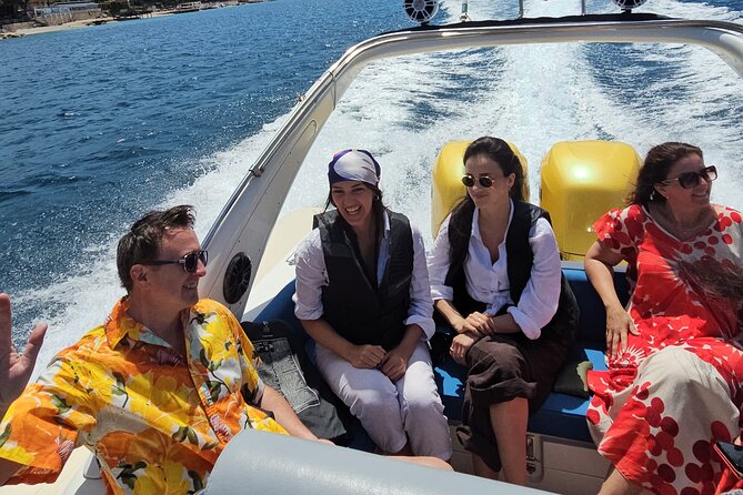Speedboat Tour Swimming Snorkeling in Pigeon Cave Mirror Beach - Plazhi Pasqyra Mirror Beach: the stop built for water views
