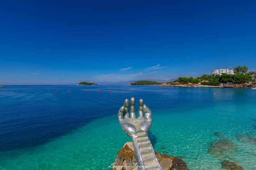 Tirana/Durres/Golem: Saranda, Ksamil, Blue Eye Day Trip - Sarandë: palm promenade views, fast but worth it