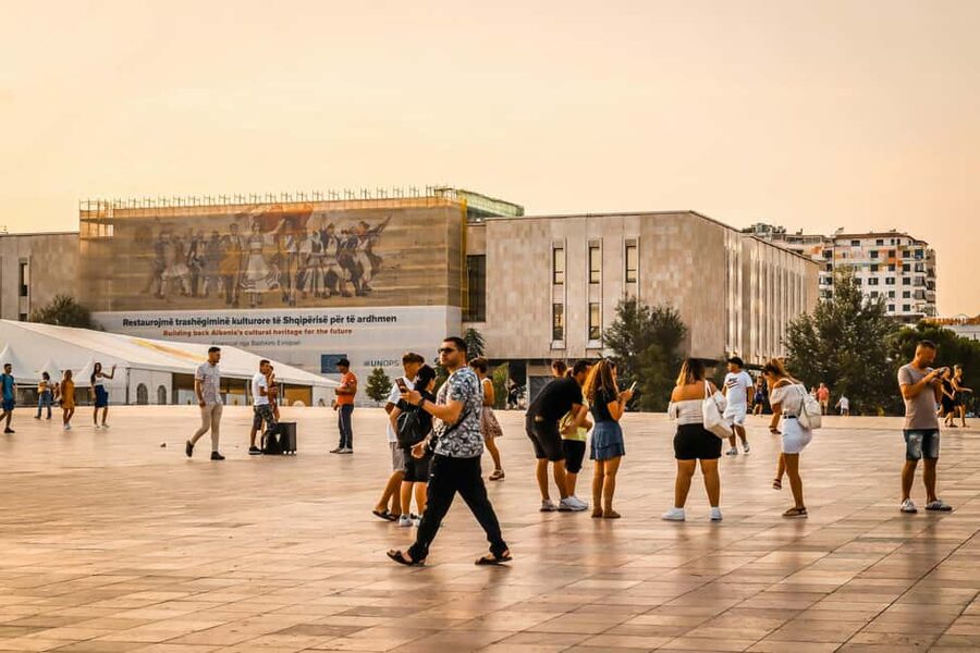 Tirana Walking Tour; Guided Small Group - Getting oriented at the Twin Towers start point