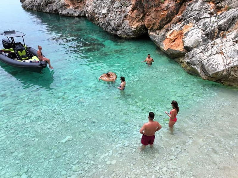 Vlora: Grama Bay and Blue Cave Speedboat Tour Adventure - Bristan Bay Break: Calm Water for a Breather