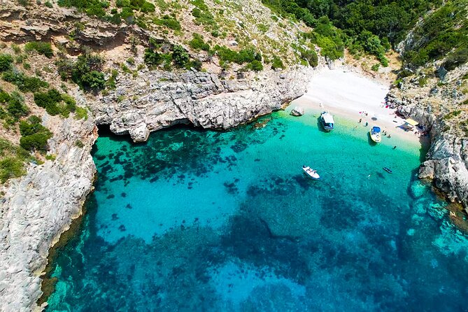 Vlore: Dafina Bay and Haxhi Ali Cave Private Speedboat Tour - Bristan Bay, old bunkers, and Cape Galoveci limestone shapes