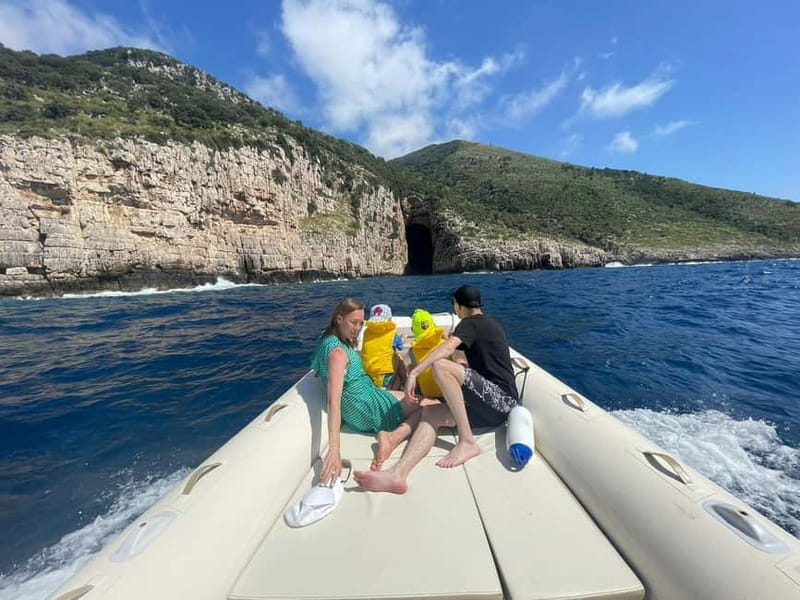 Vlorë: Private Boat Tour to Sazan - Haxhi Ali Cave-Karaburun - Haxhi Ali Cave: guided entry and pirate legend in a large space