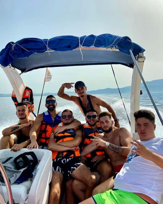 Vlore: Private Speedboat Tour to Sazan-Karaburun Marine Park - St. Koli bay (Gjiri i Shen Kolit): a short walk to two pebble coves