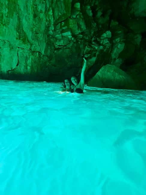 Vlore: Secret Blue Gem Cave and Grama Bay Tour by Speed Boat - The Blue Cave at Llovizi Beach: turquoise patterns and photo time
