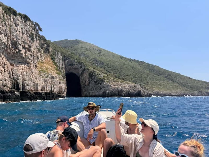 Vlore: Speedboat to Sazan Island, Haxhi Ali Cave & Karaburun - Sazan Island: Hilltop Old Town, Wildlife, and a Beach Where You Actually Stay