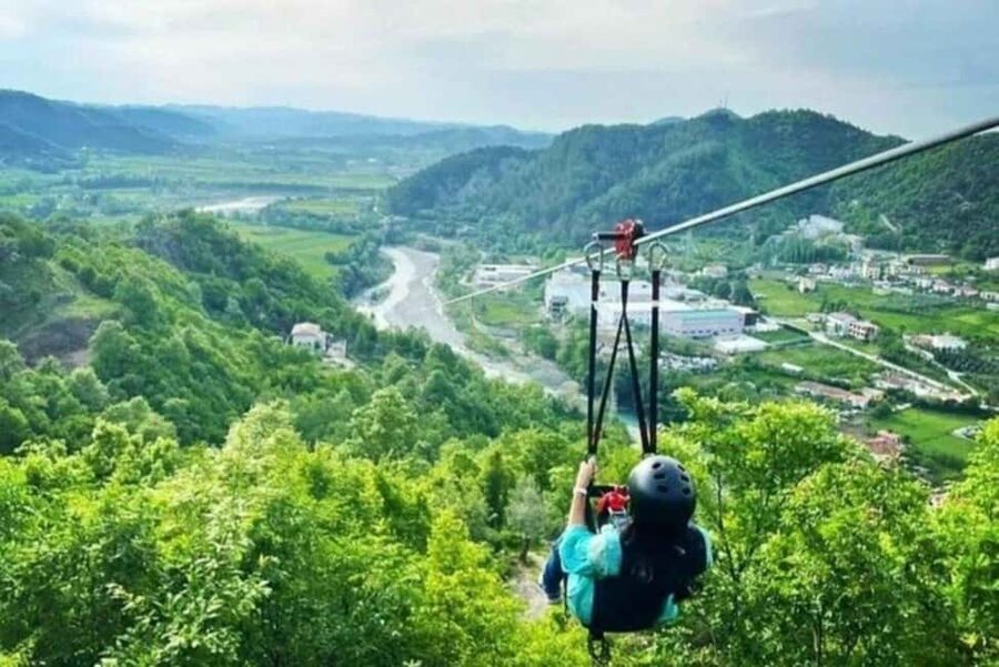 Zipline Tirana Adventure & Petrela Castle - With Transport - The handoff to the instructor: safety briefing, then gear